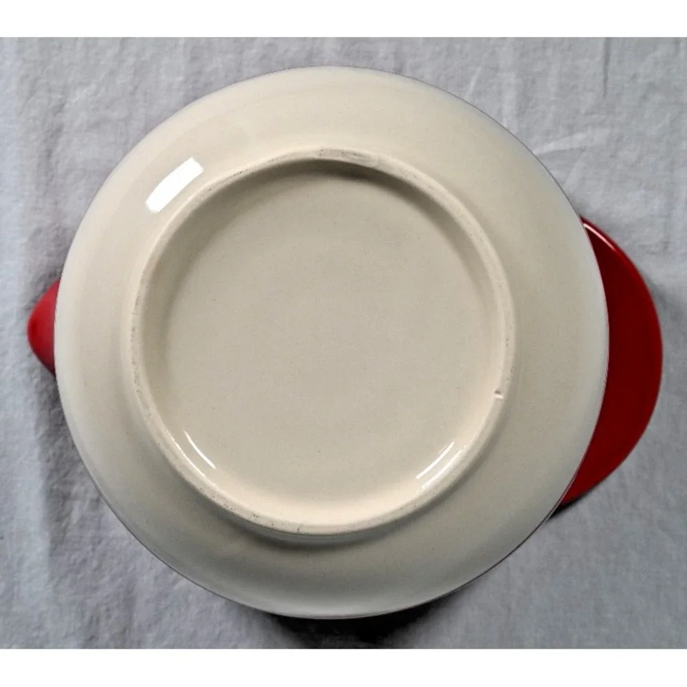 Mix It Up Red White Stoneware Mixing Bowl 5-1/4